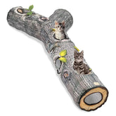 FelRelWel Cat Tunnel designed like a tree log with cats peeking through playful openings